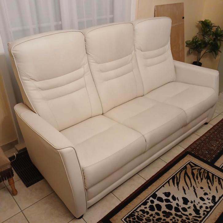 Lederen zetels tweezit en driezit te koop, Huis en Inrichting, Zetels | Zetels, Zo goed als nieuw, Ophalen