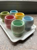 Ensemble vintage de 6 coquetiers pastel et soucoupe V&B, Enlèvement ou Envoi