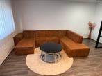 Moderne hoeksalon xl cognac, Huis en Inrichting, Ophalen, Zo goed als nieuw