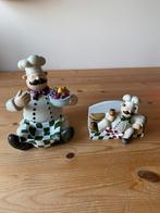 2 Beeldjes : servettenhouder en lepelhouder, Ophalen, Gebruikt, Overige typen