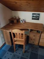 Bureau de coin en pin massif huilé, Maison & Meubles, Bureaux, Enlèvement, Utilisé, Bureau