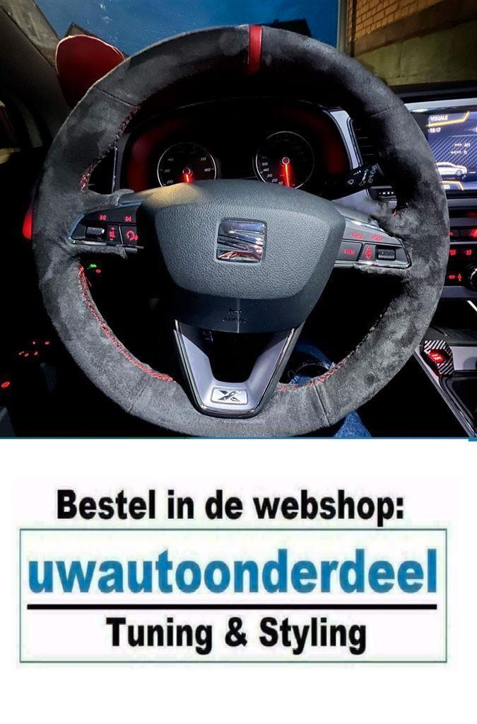 Stuur Hoes Alcantara Suede Rode Sticksels Cupra Voor Seat Le, Auto diversen, Tuning en Styling, Verzenden