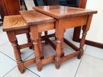Eiken bijzettafeltjes, Huis en Inrichting, Gebruikt, 55 tot 75 cm, Rechthoekig, Hout
