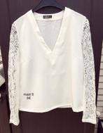 witte blouse maat S met V-hals, Comme neuf, Taille 36 (S), Enlèvement