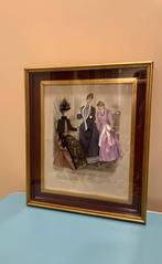 Oude Fotokader met glas Mode de Paris, Antiek en Kunst, Kunst | Schilderijen | Klassiek, Ophalen