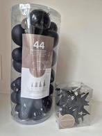 44 kerstballen zwart en 12 sterren zwart, glans mat glitter, Ophalen of Verzenden, Zo goed als nieuw
