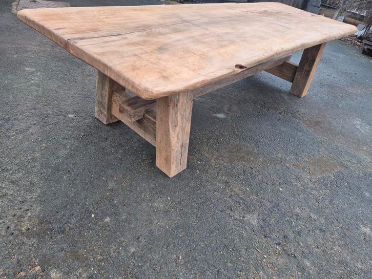 Eiken kloostertafel boomstamtafel boerentafel tuintafel, Tuin en Terras, Tuintafels, Ophalen