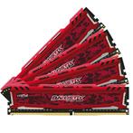 64 GB RAM DDR4 (4x16 GB) 3200 MHz CL16 Red Crucial Ballistix, Computers en Software, RAM geheugen, Desktop, 64 GB, Ophalen of Verzenden