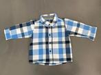 Blauw/wit geruit hemd maat 74, Kinderen en Baby's, H&M, Ophalen of Verzenden, Zo goed als nieuw, Overhemdje of Bloesje