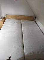 2prs bed + 1 nachtkastje, 160 cm, Comme neuf, Deux personnes, Beige