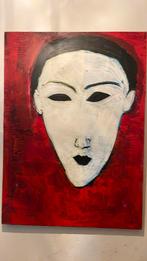Groot schilderij masker Mora, Antiek en Kunst, Ophalen of Verzenden