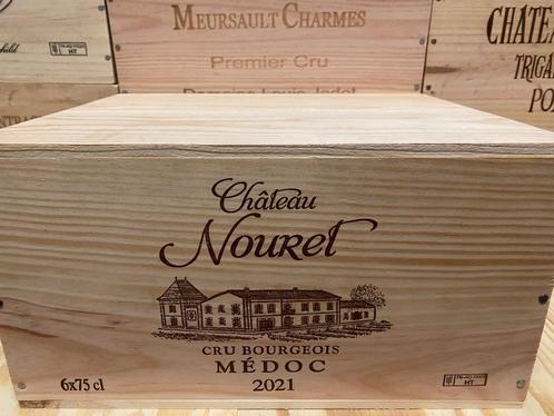 Chateau Nouret Médoc Cru Bourgeois 2021 in houten kisten, Verzamelen, Wijnen, Nieuw, Rode wijn, Frankrijk, Vol, Ophalen of Verzenden