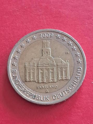 2009 G Allemagne 2 euros Sarre Karlsruhe, Envoi, Allemagne, 2 euros, Monnaie en vrac