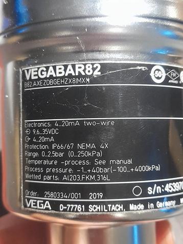 Vega, Vegabar 82 druktransmitter beschikbaar voor biedingen