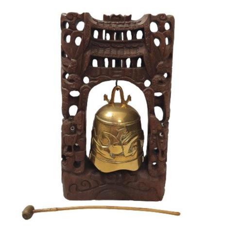 Gong en bronze dans un cadre sculpté - Bronze, Bois, Antiquités & Art, Art | Sculptures & Bois, Enlèvement ou Envoi