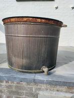 Authentieke  koperen ketel., Tuin en Terras, Bloembakken en Plantenbakken, Ophalen, Gebruikt, Metaal