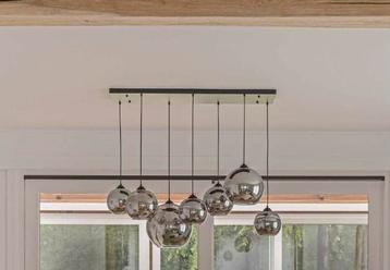 Smoked glass hanglamp, Huis en Inrichting, Lampen | Hanglampen, Ophalen, Zo goed als nieuw, Glas