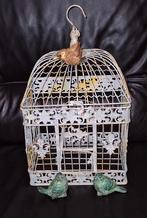 Prachtige vintage brocante vogelkooi in metaal, Ophalen of Verzenden