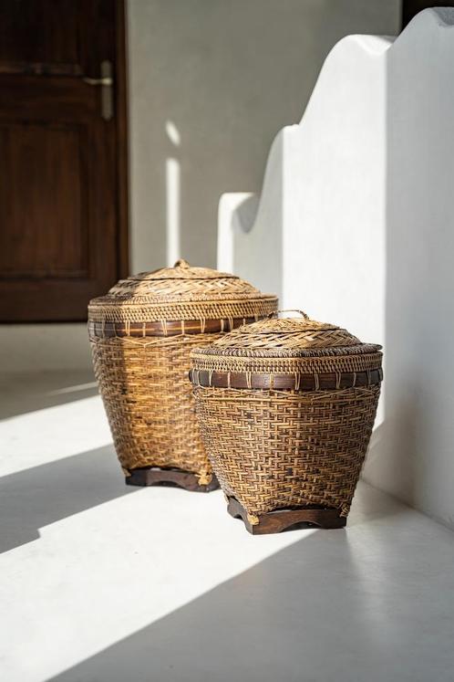 De Colonial Storage Mand - Naturel Bruin - M, Maison & Meubles, Accessoires pour la Maison | Plataux & Paniers, Neuf, Panier, Bois