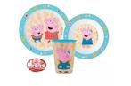 Peppa Pig Kinderservies met Beker - Magnetron, Kinderen en Baby's, Ophalen of Verzenden, Nieuw