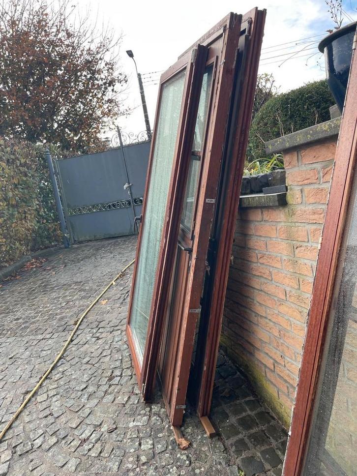 Merbau deur en kozijn in goede staat, Doe-het-zelf en Bouw, Raamkozijnen en Schuifdeuren, Gebruikt, Ophalen