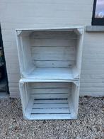 Vintage witte houten kisten /fruitkisten, Huis en Inrichting, Woonaccessoires | Kisten, Ophalen