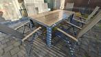 Tuin tafel en stoelen antraciet Bois le Duc, Tuin en Terras, Tuinsets en Loungesets, Ophalen, Kunststof, Gebruikt, 6 zitplaatsen