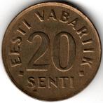 Estonie : 20 Senti 1992 KM #23 Ref 14852, Enlèvement ou Envoi, Monnaie en vrac, Autres pays
