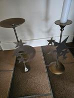 2 mooie goudkleurig kandelaars, Ophalen of Verzenden, Zo goed als nieuw