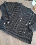 H&M antraciet trui met bolletjes Large, Taille 42/44 (L), H&M, Gris, Enlèvement ou Envoi