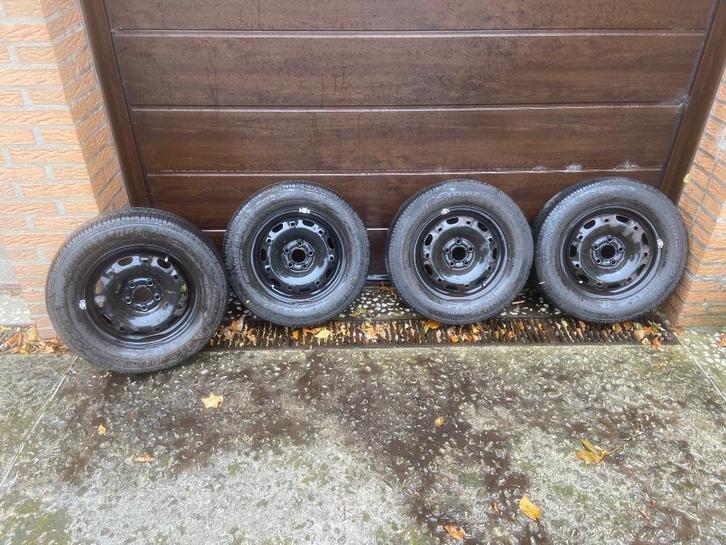 Jantes et pneus Vw polo5 et autres 14/195/65 entraxe 5x100, Auto-onderdelen, Banden en Velgen, Velg(en), Zomerbanden, 14 inch