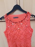 Uniek kleedje 42 zalm roze bezet met parels en pailetten, Cassis, Maat 42/44 (L), Ophalen of Verzenden, Zo goed als nieuw