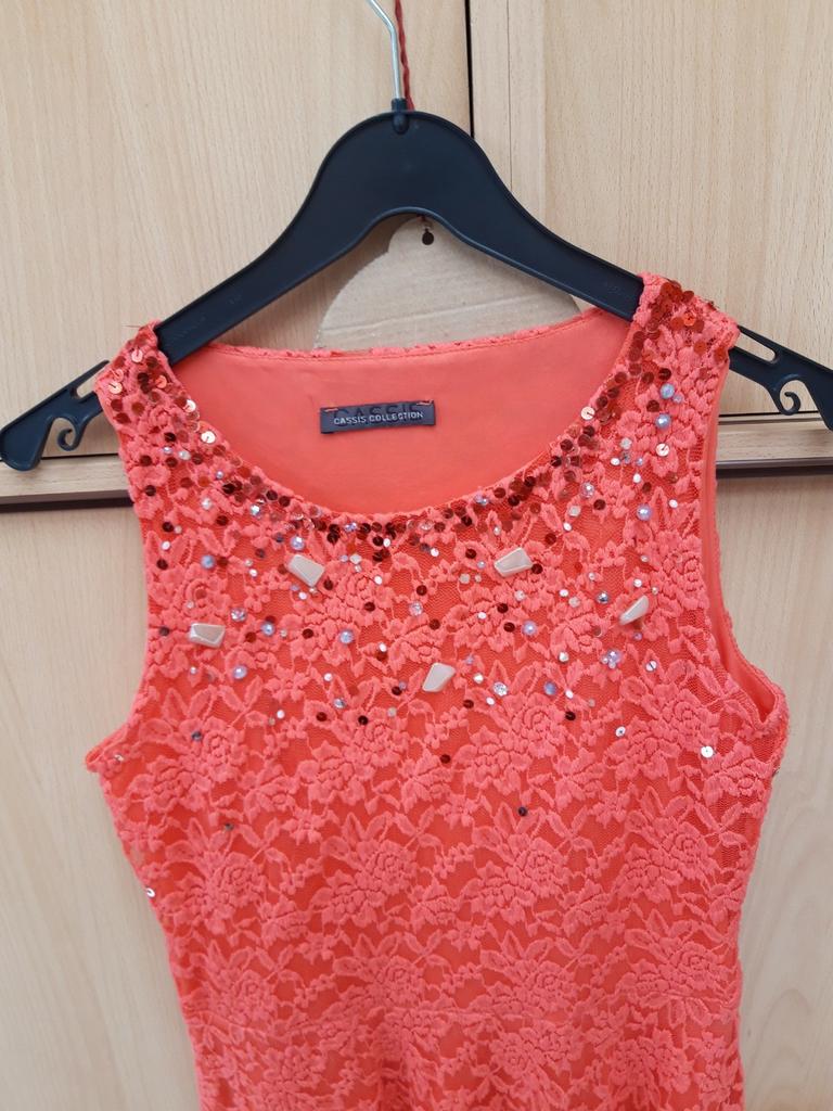 Robe unique 42 rose saumon sertie de perles et sequins, Vêtements | Femmes, Robes, Comme neuf, Taille 42/44 (L), Rose, Sous le genou