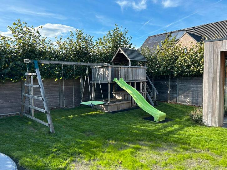 Speeltoestel incl. accessoires en rubber speeltegels, Kinderen en Baby's, Speelgoed | Buiten | Speeltoestellen, Gebruikt, Glijbaan