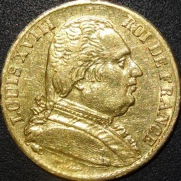 Goud - Frankrijk - 20 Francs - Louis XVIII - 1814 beschikbaar voor biedingen