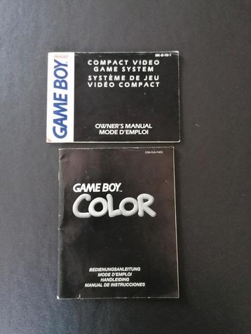 notices Gameboy Color et Gameboy Classic 