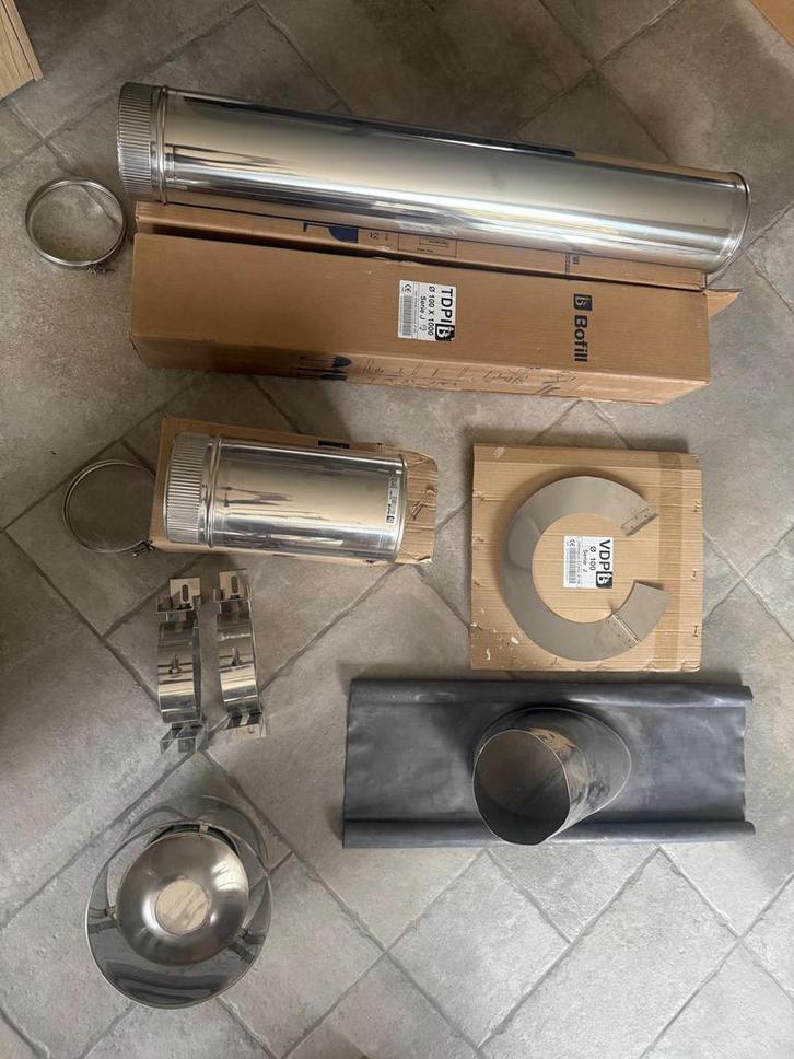 Dubbelwandige geïsoleerde rookkanaal + dakdoorvoer (Boffil), Huis en Inrichting, Kachels, Nieuw, Allesbrander, Overige brandstoffen