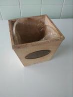 3x Bloempotten HOUT AFHALING LEES BESCHRIJVING, Tuin en Terras, Ophalen, Overige materialen, Gebruikt, Binnen