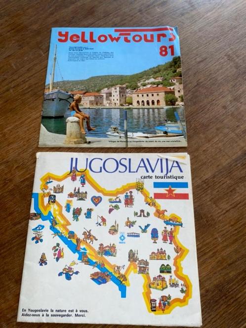 Jugoslavija carte touristique et Yellow Tours  brochure tour, Livres, Guides touristiques, Utilisé, Brochure, Europe, Autres marques