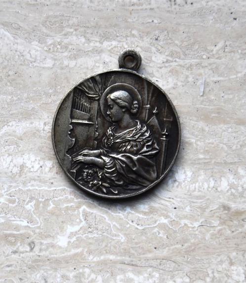 medaille Sint-Cecilia 1908, Postzegels en Munten, Penningen en Medailles, Zilver, Verzenden