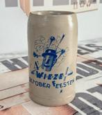 Vintage Wieze bierpot bierpul bier pot 1 Liter steen oktober, Verzamelen, Ophalen of Verzenden, Zo goed als nieuw, Pul(len)
