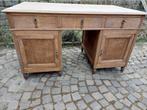 Zeer oud bureau in massief eikenhout, gebeitst en geschuurd, Ophalen