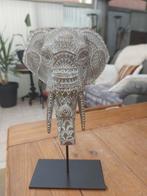 Decoratieve olifantenkop op metalen voet, Ophalen of Verzenden