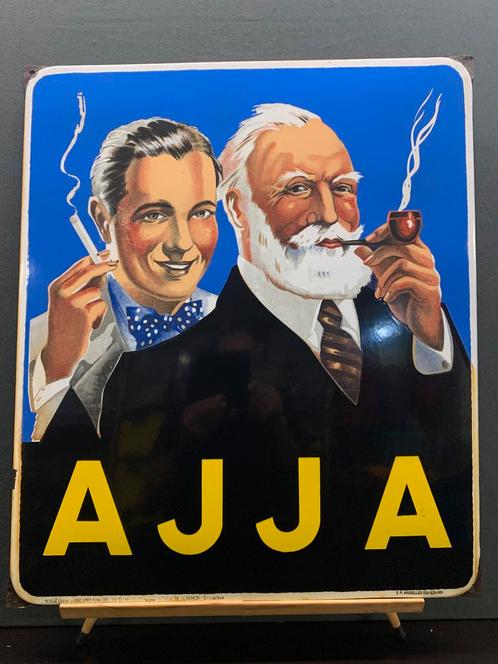 Emaille reclamebord AJJA uit 1951, Verzamelen, Merken en Reclamevoorwerpen, Gebruikt, Reclamebord, Ophalen
