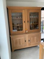 Eiken vitrinekast, Huis en Inrichting, Kasten | Vitrinekasten, Ophalen, Met deur(en), 200 cm of meer, 150 tot 200 cm