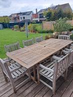 Tuinset Royal Arrow, tafel en 8 stoelen in teakhout, Tuin en Terras, Teakhout, Ophalen of Verzenden, Tuinset, Eettafel