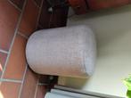 Poef of hocker beige stof, Ophalen, Minder dan 50 cm, Rond, Hout