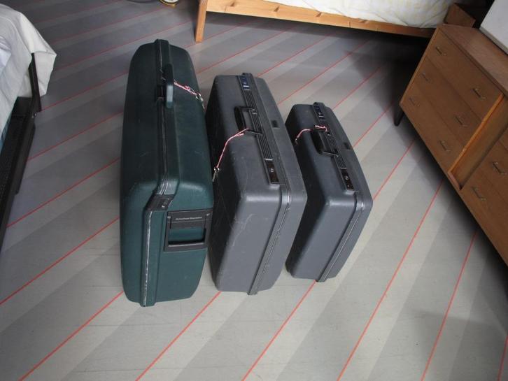 koffers 3, Handtassen en Accessoires, Koffers, Gebruikt, Hard kunststof, Slot, Ophalen