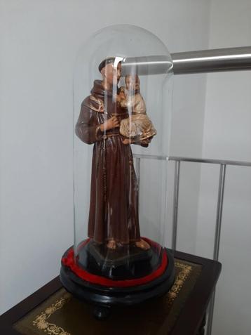 Oude Heilige Antonius onder stolp - 40 cm hoog beschikbaar voor biedingen