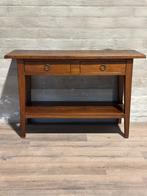 Sidetable met 2 lades - 120 x 45 cm + 78 cm hoog, 100 tot 150 cm, Eikenhout, Ophalen of Verzenden, Landelijk